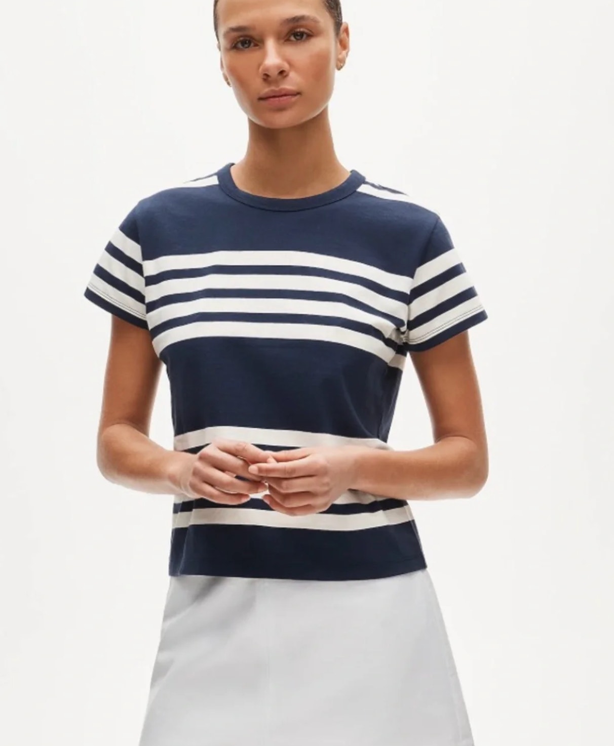 J Crew Boyfriend Jersey T Shirt S Nwt Top Tee Cs305 Wembley Blue White Coastal